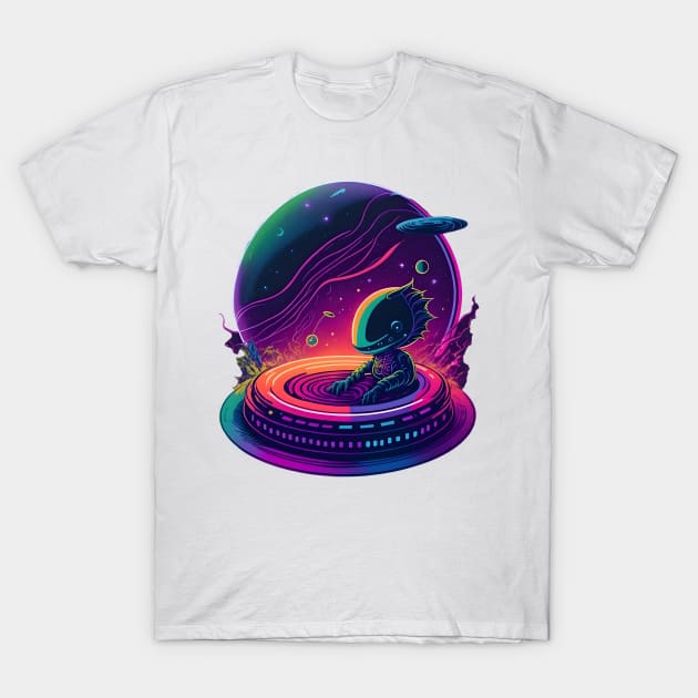 Alien Bathing In A Galactic Whirlpool T-Shirt by MonkeyStuff